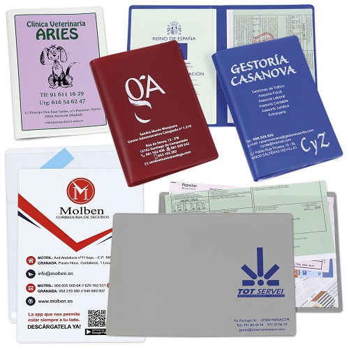 Funda de vinilo para farmacia con bolsillo abierto